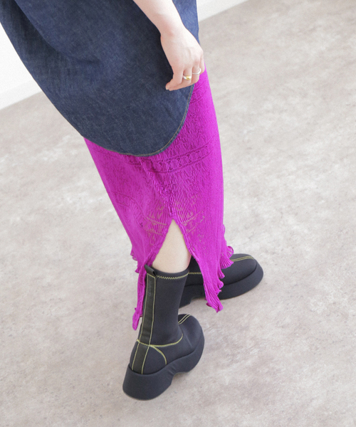 Simplicite（サンプリシテ）の「レース チビプリーツスカート◆（スカート・レディース・ホワイト/ブラック/パープル・FREE）」の21枚目の写真