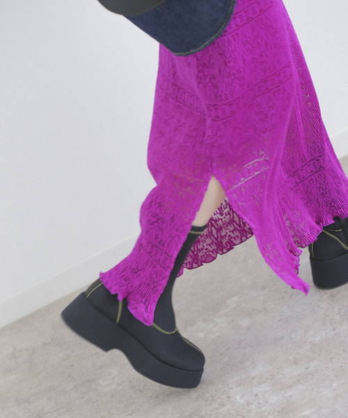 Simplicite（サンプリシテ）の「レース チビプリーツスカート◆（スカート・レディース・ホワイト/ブラック/パープル・FREE）」の22枚目の写真