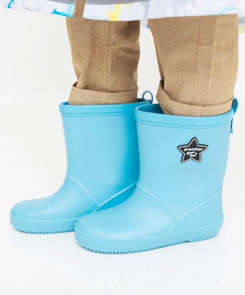 BRANSHES（ブランシェス）の「星ワッペン付きレインブーツ（レインシューズ・キッズ・ブラック/ライム/サックスブルー・14.0cm/19.0cm/18.0cm/17.0cm/16.0cm/15.0cm）」の4枚目の写真