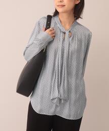 UNTITLED | スタイリッシュジオメ ボウタイブラウス【洗える】(シャツ/ブラウス)