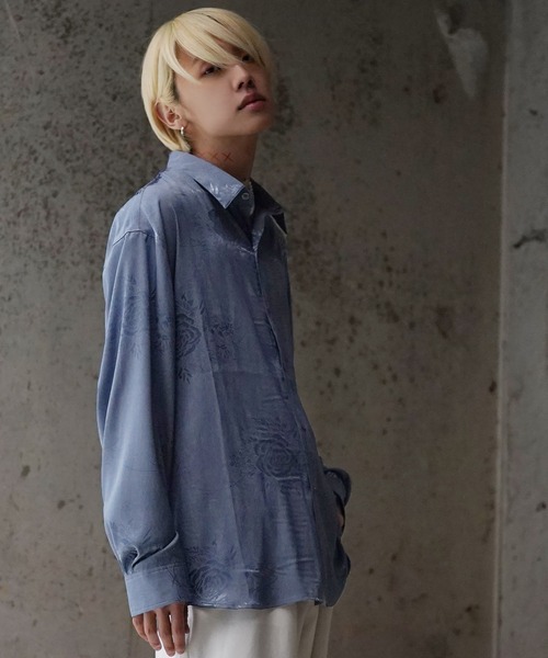 G.O.C（ジーオーシー）の「フローラルジャガードサテンシャツ（シャツ/ブラウス・メンズ・ホワイト/ブラック/ベージュ/ブルー・MEDIUM/LARGE）」の18枚目の写真