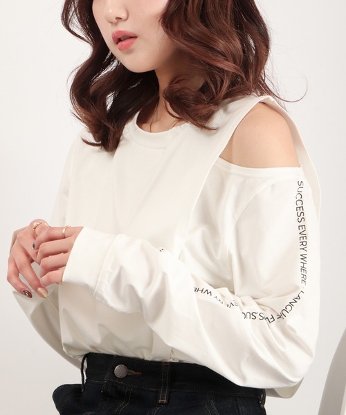 EACH.（イーチ）の「EACH フラワーランゲージロングスリーブTシャツ（Tシャツ/カットソー・レディース・ホワイト/ブラック/パープル・FREE）」の12枚目の写真