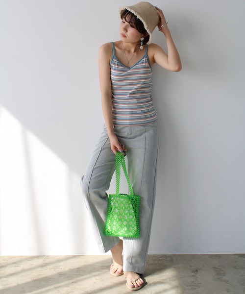 GeeRA（ジーラ）の「ビーズトート（トートバッグ・レディース・ブラウン/グリーン/クリア・FREE）」の4枚目の写真