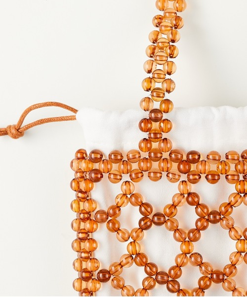 GeeRA（ジーラ）の「ビーズトート（トートバッグ・レディース・ブラウン/グリーン/クリア・FREE）」の12枚目の写真