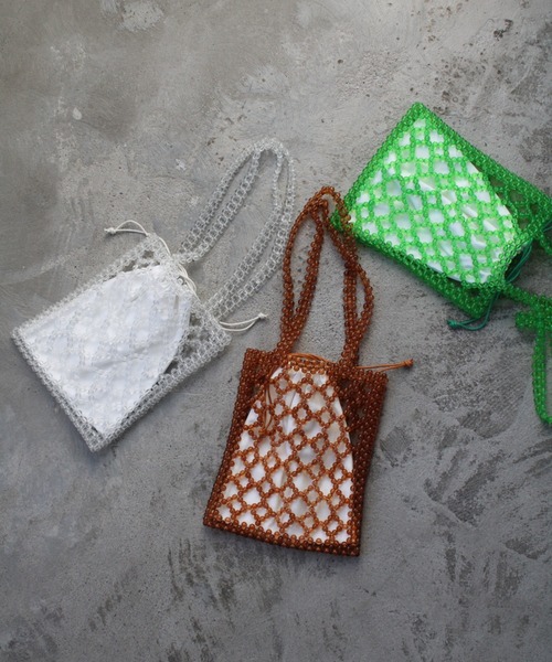 GeeRA（ジーラ）の「ビーズトート（トートバッグ・レディース・ブラウン/グリーン/クリア・FREE）」の7枚目の写真