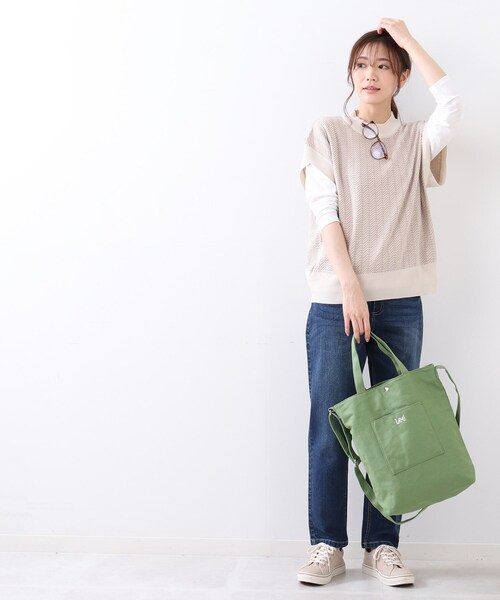 DRESKIP(ドレスキップ)の「◆【Lee別注】2WAY帆布ト-ト(トートバッグ・レディース・カーキ/アイボリー/ブラック/チャコールグレー・00)」の13枚目の写真