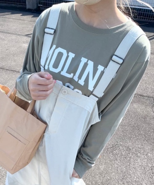 studio CLIP（スタディオクリップ）の「ロゴプリントTシャツ（Tシャツ/カットソー・レディース・スモーク/カーキ/ネイビー/オフホワイト・FREE）」の3枚目の写真