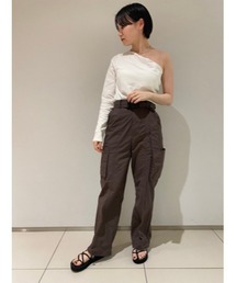 【emmi atelier】アウトポケットドロストパンツ