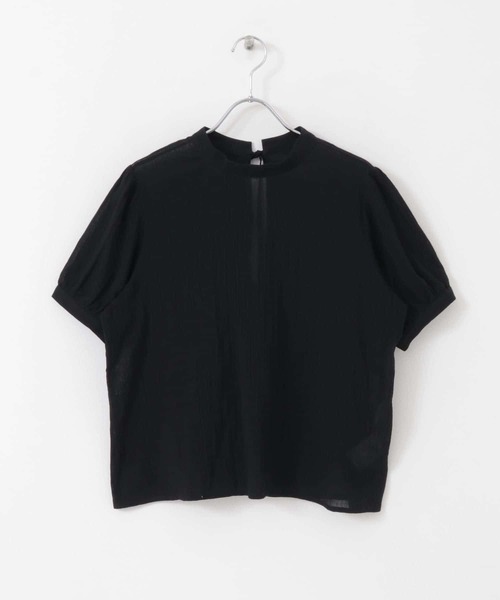 HEYUMM（ヘユム）の「バックリボンハイネックブラウス（シャツ/ブラウス・レディース・ブラック/オフホワイト/イエロー・ONE）」の2枚目の写真