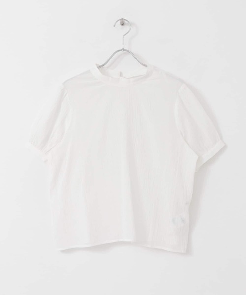 HEYUMM（ヘユム）の「バックリボンハイネックブラウス（シャツ/ブラウス・レディース・ブラック/オフホワイト/イエロー・ONE）」の4枚目の写真