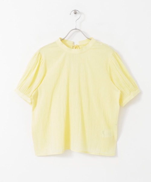 HEYUMM（ヘユム）の「バックリボンハイネックブラウス（シャツ/ブラウス・レディース・ブラック/オフホワイト/イエロー・ONE）」の6枚目の写真