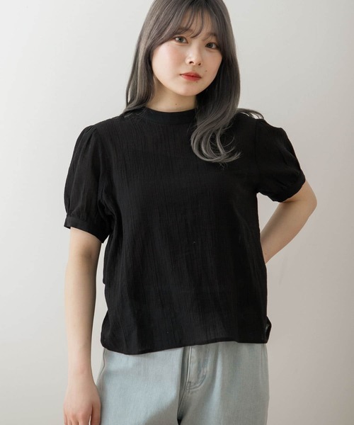 HEYUMM（ヘユム）の「バックリボンハイネックブラウス（シャツ/ブラウス・レディース・ブラック/オフホワイト/イエロー・ONE）」の12枚目の写真