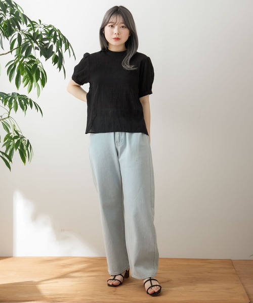 HEYUMM（ヘユム）の「バックリボンハイネックブラウス（シャツ/ブラウス・レディース・ブラック/オフホワイト/イエロー・ONE）」の13枚目の写真