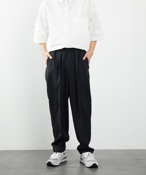 FREAK'S STORE（フリークスストア）の「FREAK'S STORE/フリークス ストア リネンタッチ パンツ/T-LINENLIKE PT（その他パンツ・メンズ・ブラック/ベージュ/グリーン/グレイッシュベージュ・SMALL/MEDIUM/LARGE）」の2枚目の写真