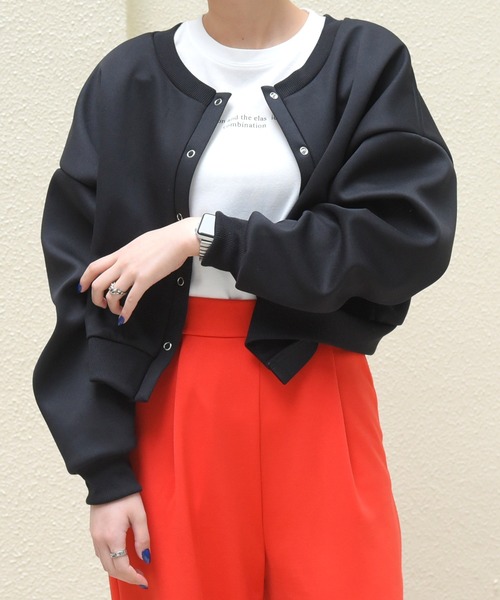 sango（sango）の「2WAYショートカーディガン（カーディガン/ボレロ・レディース・ブラック/ライトグリーン/アイボリー/グレイッシュベージュ・FREE）」の2枚目の写真