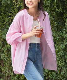 CIAOPANIC TYPY | シアーストライプバンドカラーシャツ(シャツ/ブラウス)