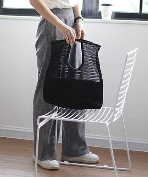 c.u.l(シーユーエル)の「【c.u.l】メッシュミニバッグ cula375(トートバッグ・レディース・ホワイト/ブラック・FREE)」の9枚目の写真