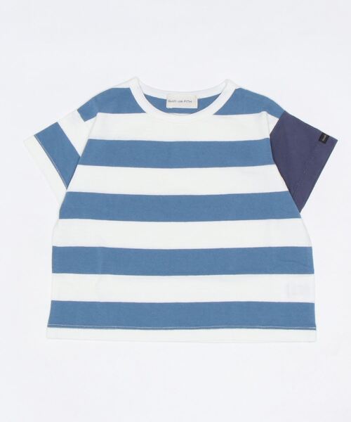 quoti use fith(クゥオティ ユース フィス)の「コットンボーダー 半袖 Tシャツ(Tシャツ/カットソー・キッズ・イエロー/ブラウン/ブルー・80/110/130/100/120/90)」の5枚目の写真