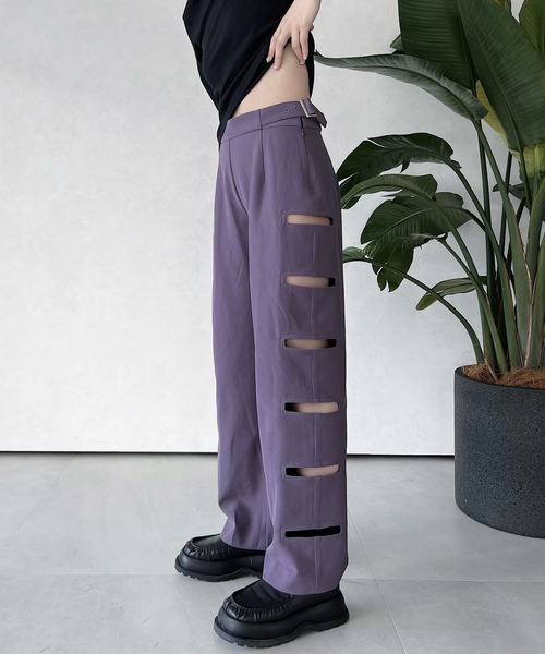 musubore(ムスボレ)の「ポストパンツ(スラックス・レディース・ブラック/パープル・1/0)」の21枚目の写真