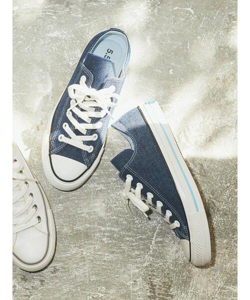 CONVERSE ALL STAR（コンバースオールスター）の「CONVERSE×earth ALLSTAR 100 OX（スニーカー・レディース・ホワイト/インディゴブルー・22.5cm/23cm/23.5cm/24cm/24.5cm）」の5枚目の写真