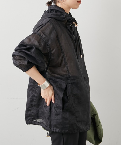 Omekashi（オメカシ）の「シアーリネンアノラックパーカー（マウンテンパーカー・レディース・ホワイト/ブラック・FREE）」の7枚目の写真