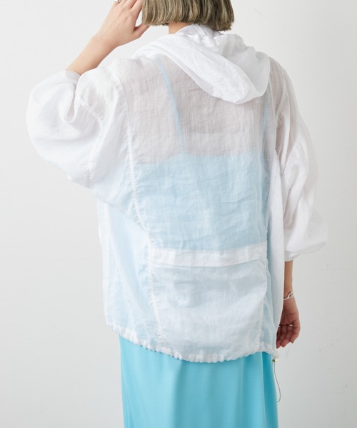 Omekashi（オメカシ）の「シアーリネンアノラックパーカー（マウンテンパーカー・レディース・ホワイト/ブラック・FREE）」の22枚目の写真