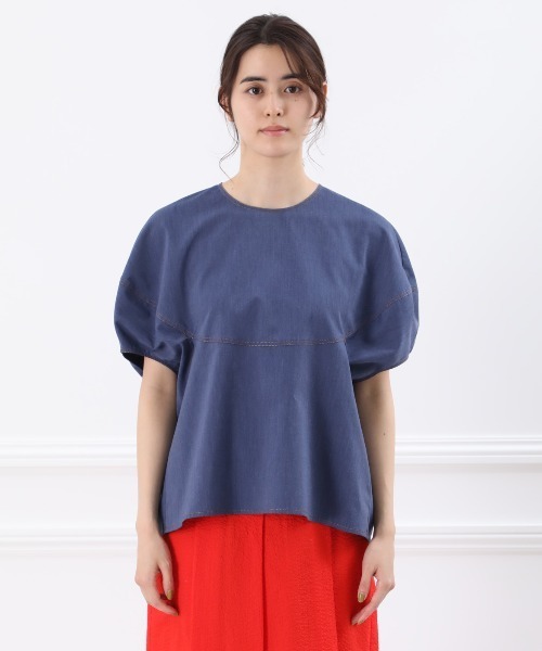 INED(イネド)の「デニムライクブラウス(シャツ/ブラウス・レディース・ネイビー・9号/7号)」の2枚目の写真