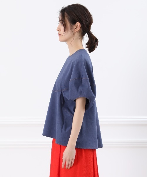 INED(イネド)の「デニムライクブラウス(シャツ/ブラウス・レディース・ネイビー・9号/7号)」の3枚目の写真