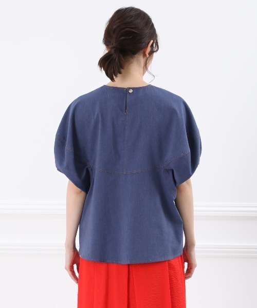 INED(イネド)の「デニムライクブラウス(シャツ/ブラウス・レディース・ネイビー・9号/7号)」の4枚目の写真