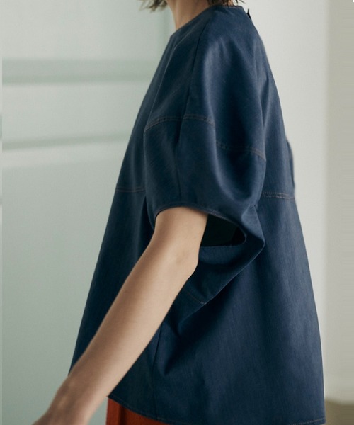 INED(イネド)の「デニムライクブラウス(シャツ/ブラウス・レディース・ネイビー・9号/7号)」の12枚目の写真