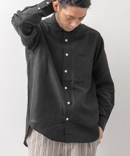 NOLLEY'S goodman(ノーリーズグッドマン)の「リネンブレンド ビッグシルエット シャツ(シャツ/ブラウス・メンズ・ブラック/ブラウン/ベージュ/ブルー系その他7・M/L)」の2枚目の写真