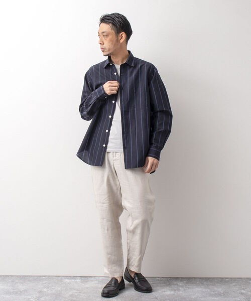 NOLLEY'S goodman(ノーリーズグッドマン)の「リネンブレンド ビッグシルエット シャツ(シャツ/ブラウス・メンズ・ブラック/ブラウン/ベージュ/ブルー系その他7・M/L)」の7枚目の写真