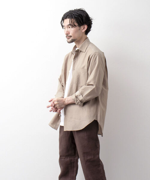 NOLLEY'S goodman(ノーリーズグッドマン)の「リネンブレンド ビッグシルエット シャツ(シャツ/ブラウス・メンズ・ブラック/ブラウン/ベージュ/ブルー系その他7・M/L)」の10枚目の写真