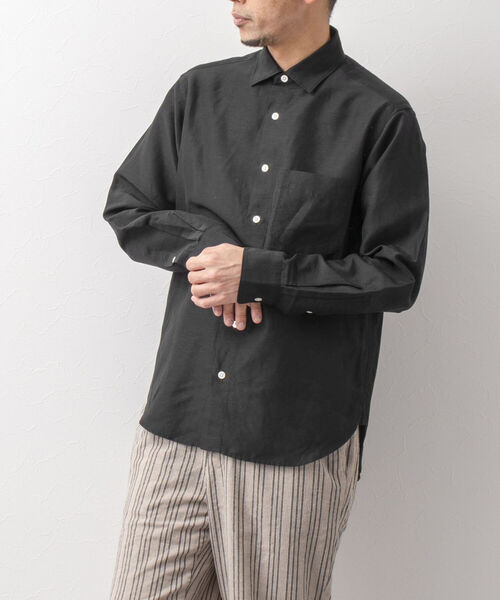 NOLLEY'S goodman(ノーリーズグッドマン)の「リネンブレンド ビッグシルエット シャツ(シャツ/ブラウス・メンズ・ブラック/ブラウン/ベージュ/ブルー系その他7・M/L)」の13枚目の写真