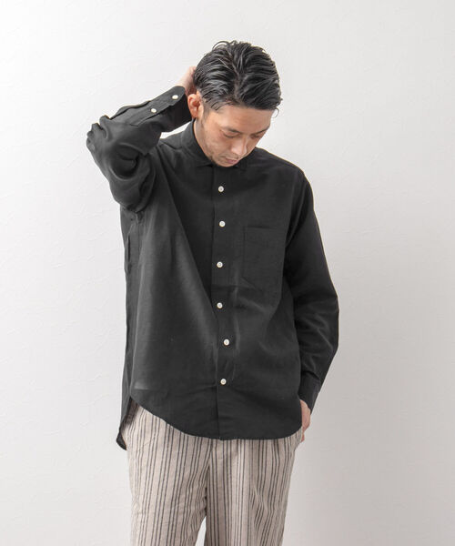 NOLLEY'S goodman(ノーリーズグッドマン)の「リネンブレンド ビッグシルエット シャツ(シャツ/ブラウス・メンズ・ブラック/ブラウン/ベージュ/ブルー系その他7・M/L)」の14枚目の写真
