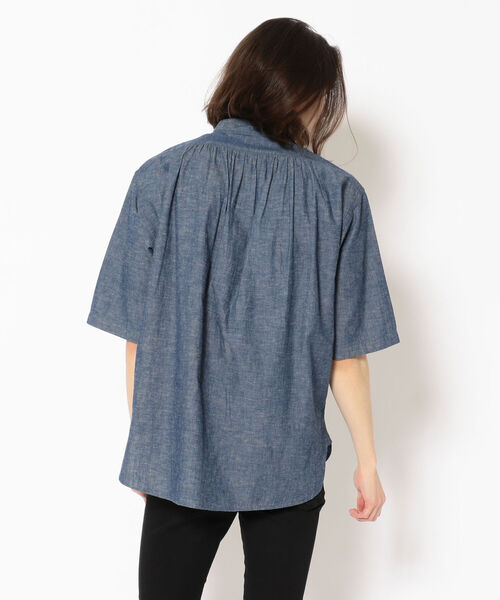 KATO`(カトー)の「KATO`/カトー シャンブレーバンドカラープルオーバーシャツ(シャツ/ブラウス・メンズ・ホワイト/インディゴブルー・SMALL/MEDIUM/LARGE)」の4枚目の写真