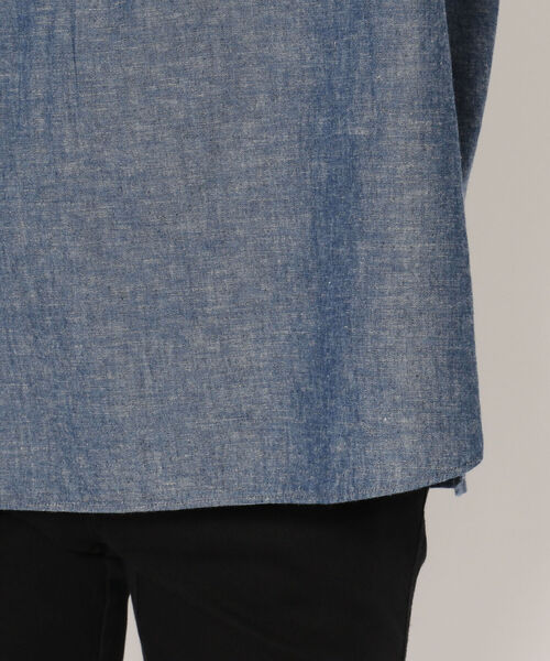 KATO`(カトー)の「KATO`/カトー シャンブレーバンドカラープルオーバーシャツ(シャツ/ブラウス・メンズ・ホワイト/インディゴブルー・SMALL/MEDIUM/LARGE)」の9枚目の写真