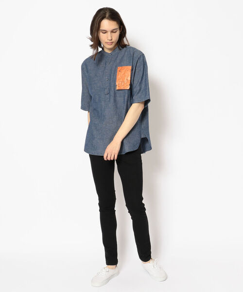 KATO`(カトー)の「KATO`/カトー シャンブレーバンドカラープルオーバーシャツ(シャツ/ブラウス・メンズ・ホワイト/インディゴブルー・SMALL/MEDIUM/LARGE)」の11枚目の写真