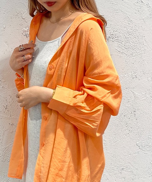 apres jour mignon(アプレジュールミニョン)の「カラーシアーシャツ【ZOZOTOWN限定アイテム】(シャツ/ブラウス・レディース・ピンク/イエロー/オレンジ/グリーン・X-LARGE/フリー)」の1枚目の写真