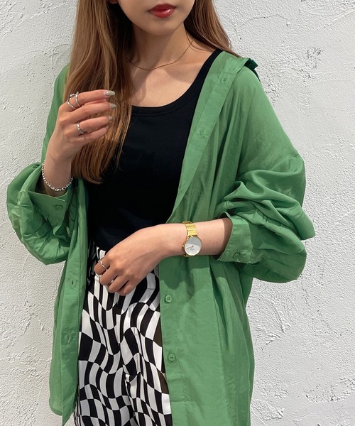 apres jour mignon(アプレジュールミニョン)の「カラーシアーシャツ【ZOZOTOWN限定アイテム】(シャツ/ブラウス・レディース・ピンク/イエロー/オレンジ/グリーン・X-LARGE/フリー)」の14枚目の写真