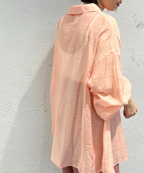 apres jour mignon(アプレジュールミニョン)の「カラーシアーシャツ【ZOZOTOWN限定アイテム】(シャツ/ブラウス・レディース・ピンク/イエロー/オレンジ/グリーン・X-LARGE/フリー)」の20枚目の写真
