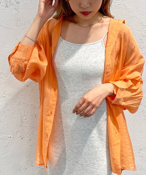 apres jour mignon(アプレジュールミニョン)の「カラーシアーシャツ【ZOZOTOWN限定アイテム】(シャツ/ブラウス・レディース・ピンク/イエロー/オレンジ/グリーン・X-LARGE/フリー)」の10枚目の写真