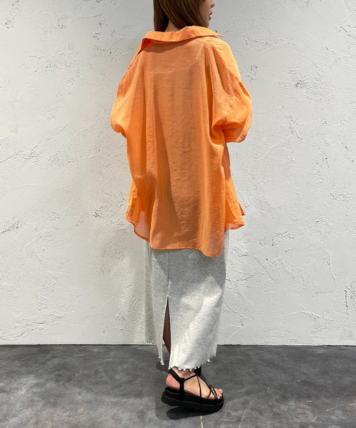 apres jour mignon(アプレジュールミニョン)の「カラーシアーシャツ【ZOZOTOWN限定アイテム】(シャツ/ブラウス・レディース・ピンク/イエロー/オレンジ/グリーン・X-LARGE/フリー)」の21枚目の写真