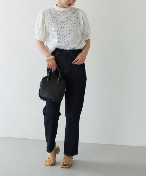 HER CLOSET（ハークローゼット）の「【shemoshelly】五分袖カットレースボリュームスリーブブラウス（シャツ/ブラウス・レディース・オフホワイト/ブラック/グレイッシュベージュ・M）」の14枚目の写真