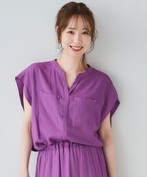 le.coeur blanc | リネンライクバックタックブラウス(シャツ/ブラウス)