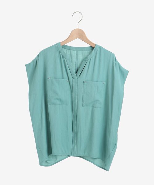 le.coeur blanc(ルクールブラン)の「リネンライクバックタックブラウス(シャツ/ブラウス・レディース・パープル/ダークグレー/モカ/グリーン・38)」の16枚目の写真