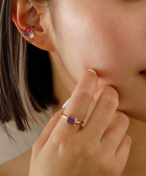 JewCas（ジュアキャス）の「JewCas シンプル/カラー/ストーン/リング [JC4151]（リング・レディース・ベージュ/ブルー/ダークブルー/クリアグリーン/パープル/レッド・FREE）」の3枚目の写真
