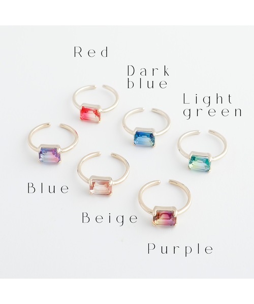 JewCas（ジュアキャス）の「JewCas シンプル/カラー/ストーン/リング [JC4151]（リング・レディース・ベージュ/ブルー/ダークブルー/クリアグリーン/パープル/レッド・FREE）」の13枚目の写真