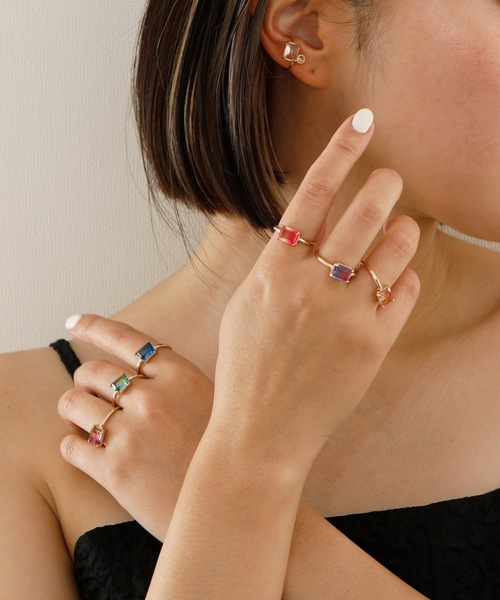 JewCas（ジュアキャス）の「JewCas シンプル/カラー/ストーン/リング [JC4151]（リング・レディース・ベージュ/ブルー/ダークブルー/クリアグリーン/パープル/レッド・FREE）」の12枚目の写真