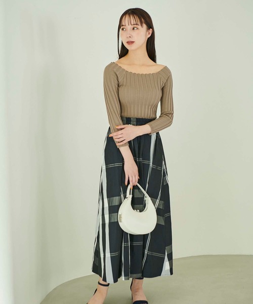 fifth（フィフス）の「チェックロングフレアスカート（スカート・レディース・ホワイト/ブラック/ネイビー・M/SS）」の21枚目の写真